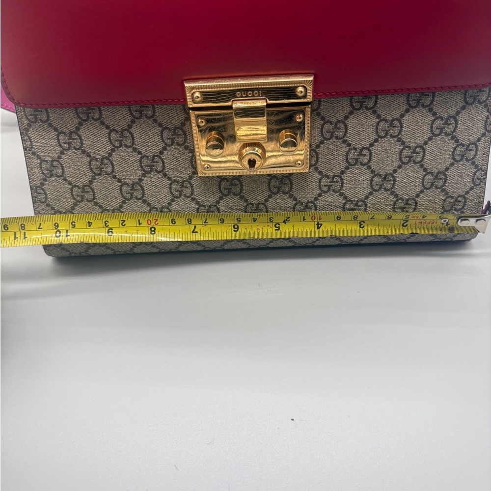 Gucci Padlock GG Supreme Red Top Handle Bag - Picture 10 of 11